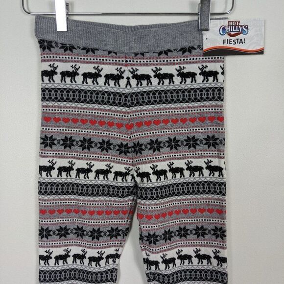 Hot Chillys Winter Love Sweater Knit Snowflake Leggings XS - Picture 3 of 8